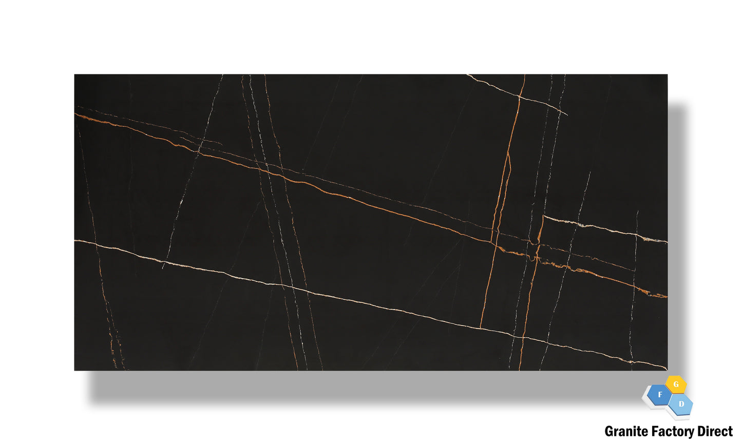 Calacatta Black Quartz GFD118 Countertop Prefab and Slab for sale