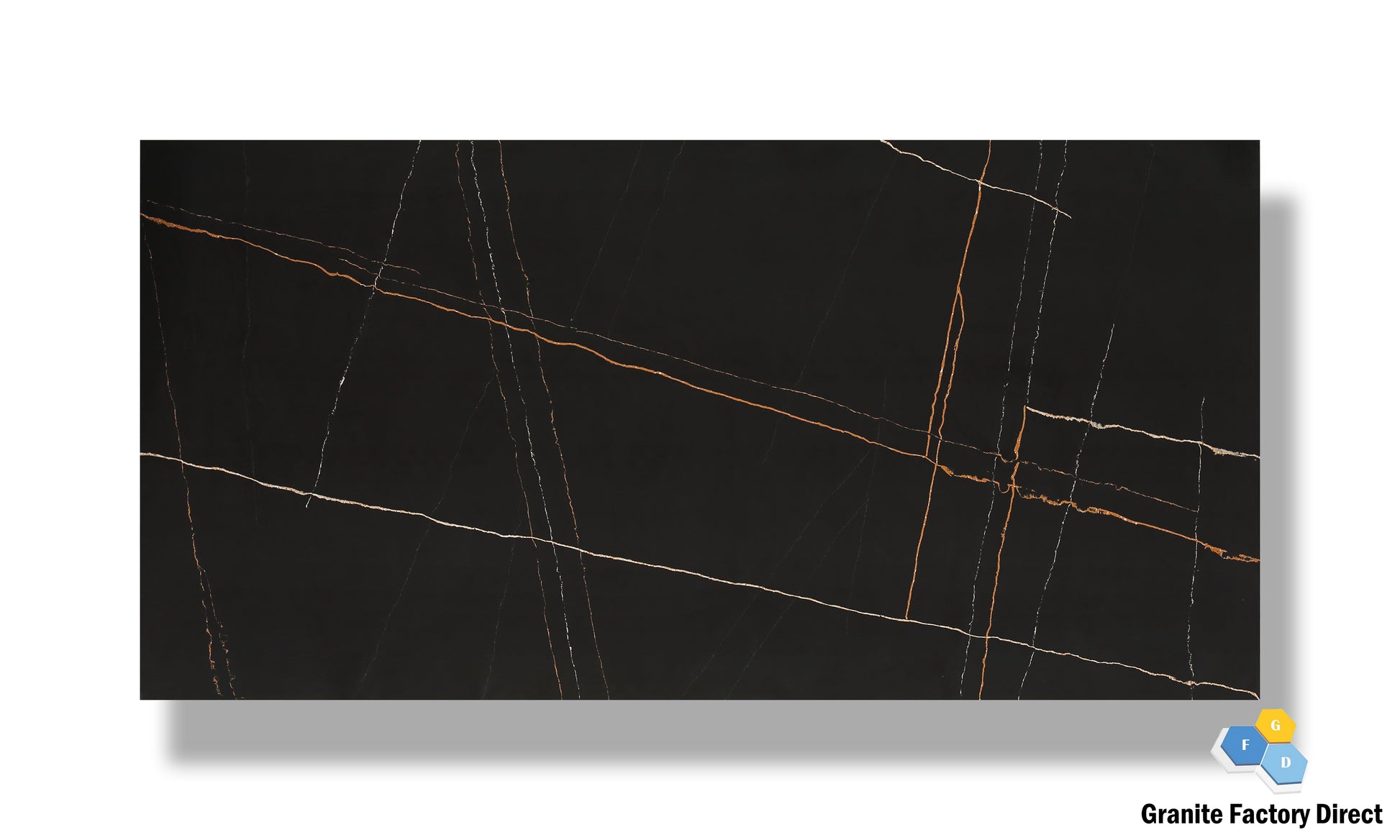 Calacatta Black Quartz GFD118 Countertop Prefab and Slab for sale