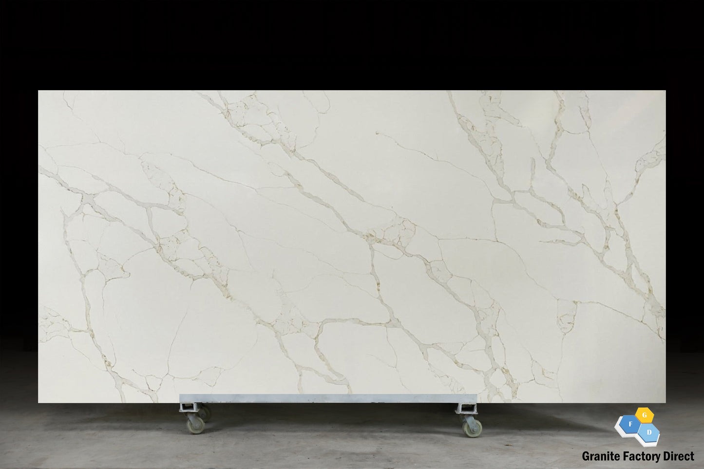 Calacatta Imperial Quartz GFD092 Countertop Prefab and Slab for sale