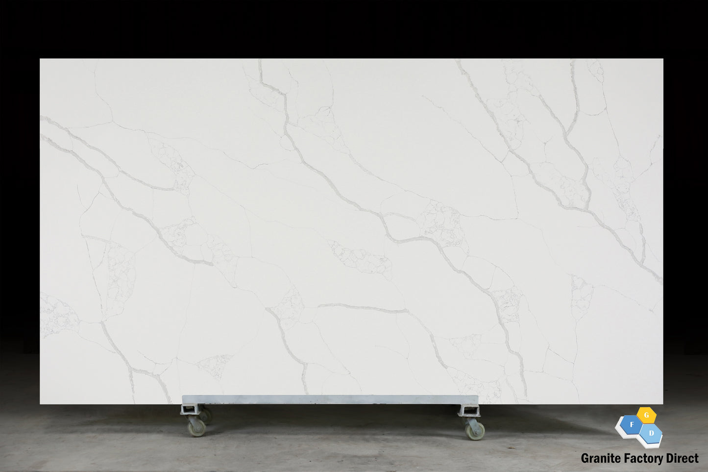 Calacatta Rio Quartz GFD116 Countertop Prefab for sale