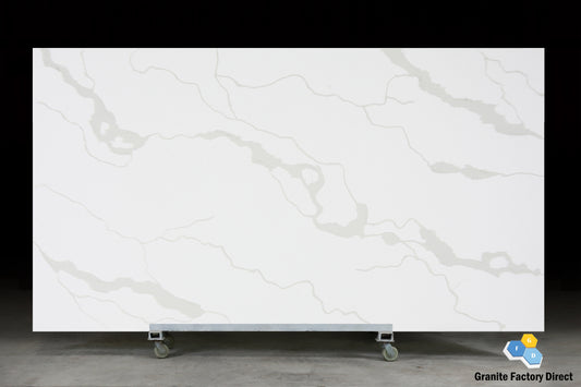 Calacatta Vencinza Quartz GFD100B Countertop Prefab and Slab for sale