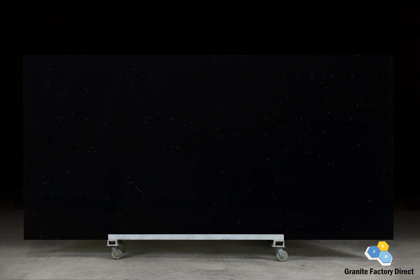 Crystal Black Quartz GFD805 Countertop Prefab and Slab for sale