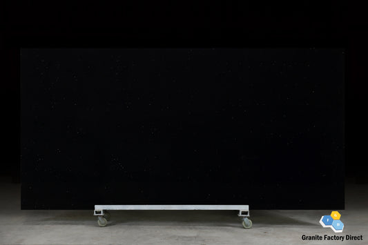 Crystal Black Quartz GFD805 Countertop Prefab and Slab for sale