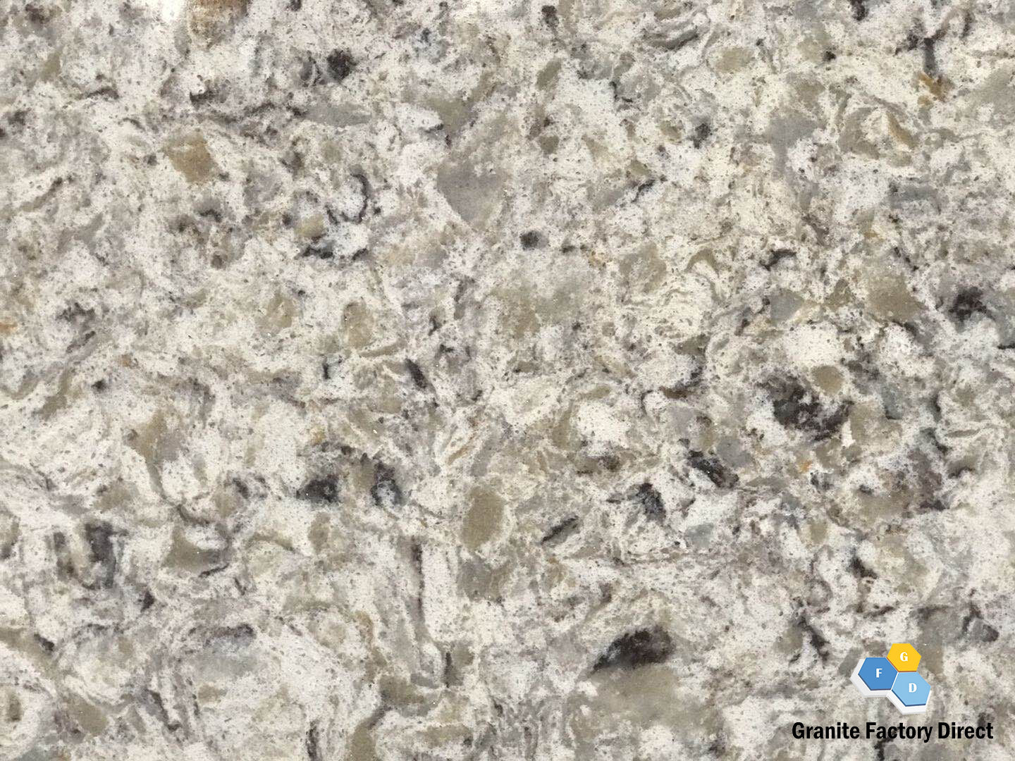 Pacific Cloud Quartz GFD005V Countertop Prefab and Slab for sale