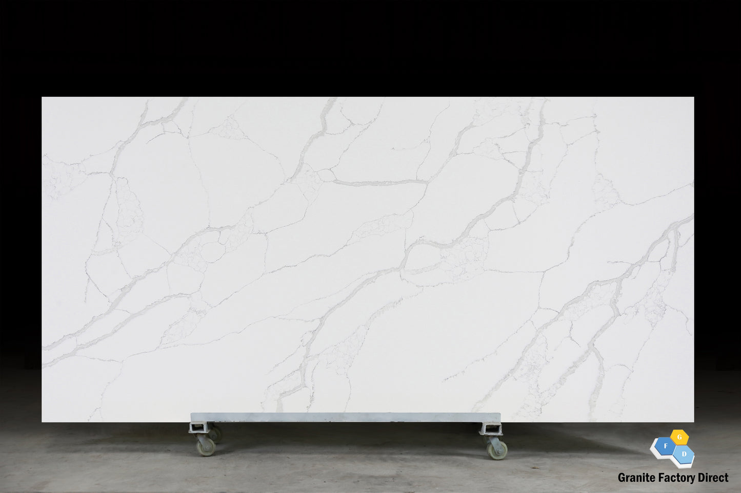 Statuario White Quartz GFD111 Countertop Prefab and Slab for sale