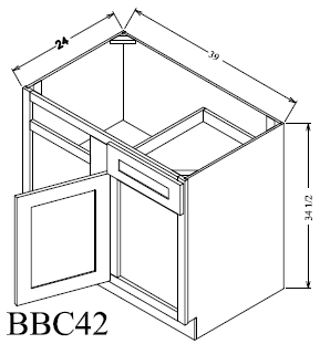 BBC42 Base Blind Corner 42"Wx34-1/2"Hx24"D