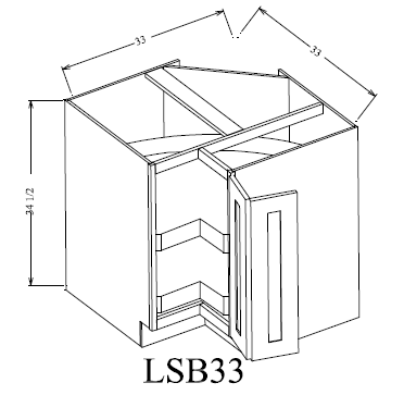 BLS33 Base Lazy Susan Cabinet 33"Wx34-1/2"Hx24"D