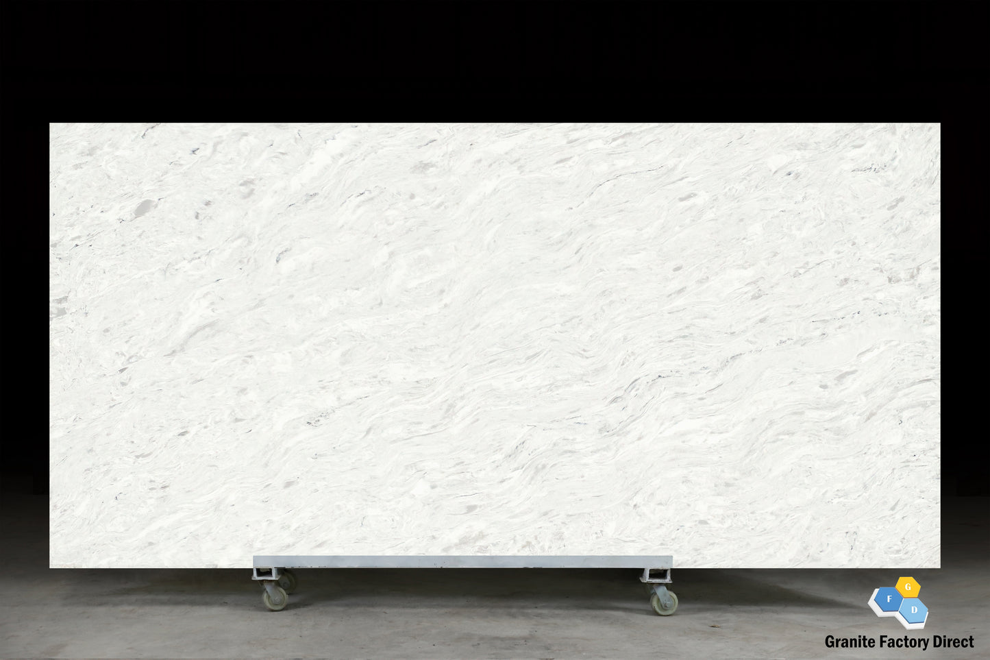 White Fusion Quartz GFD121 Countertop Prefab and Slab for sale