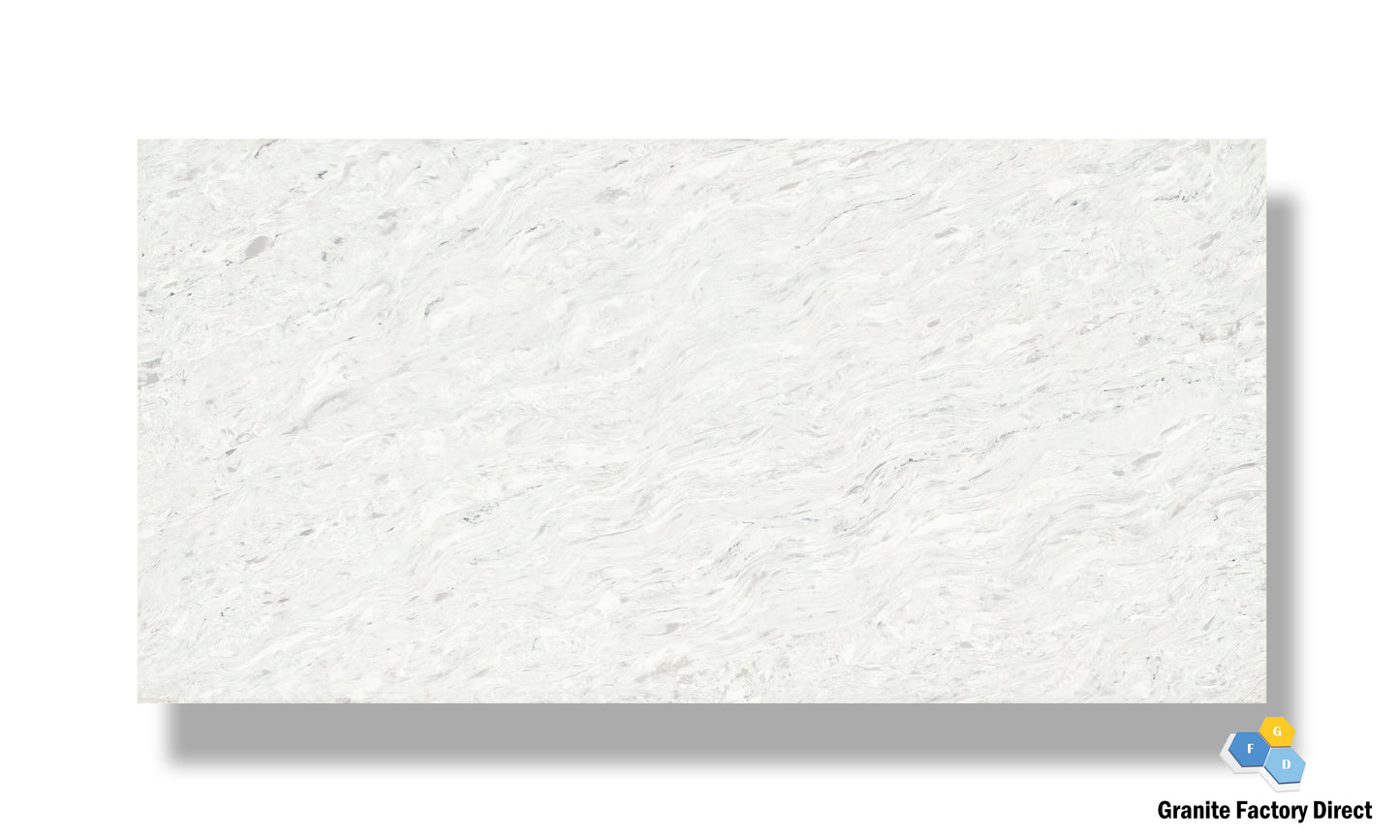 White Fusion Quartz GFD121 Countertop Prefab and Slab for sale