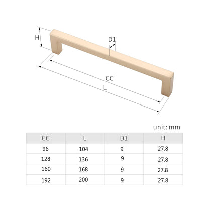H-21162-128 5-1/16 in.  (H-6003) (128 mm) Center-to-Center Cabinet Modern Square Bar Pull Handle
