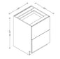 2DB24 European 2-Drawer Base Cabinet 24"Wx34-1/2"Hx24"D