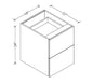 2FVD18 Floating Vanity 2-Drawer Base 18"Wx22"Hx21"D