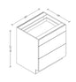 3DB30 European 3-Drawer Base Cabinet 30"Wx34-1/2"Hx24"D