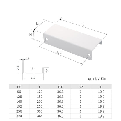 H-4481-128 European Style Cabinet Pull Handle Square Edge