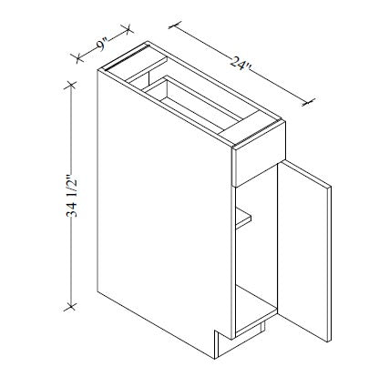 B09 European Base Cabinet 9"Wx34-1/2"Hx24"D