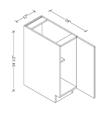 B12FD European Base Cabinet Full Door 12"Wx34-1/2"Hx24"D