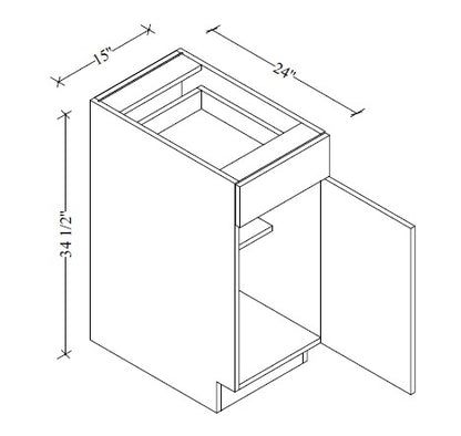B15 European Base Cabinet 15"Wx34-1/2"Hx24"D