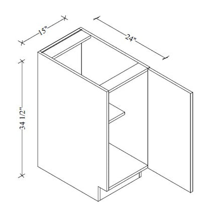 B15FD European Base Cabinet Full Door 15"Wx34-1/2"Hx24"D