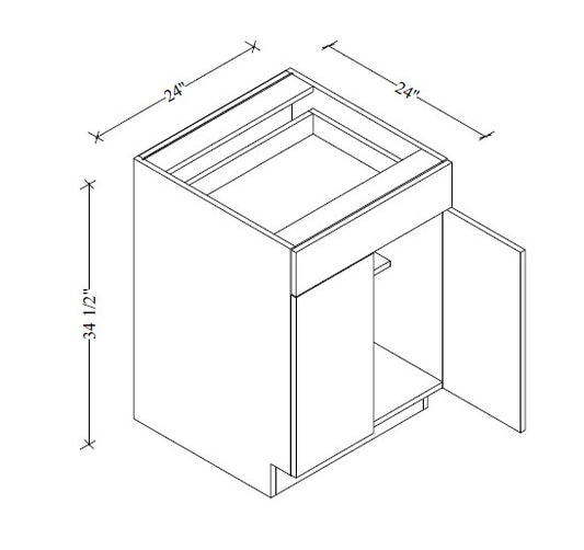 B24 European Base Cabinet 24"Wx34-1/2"Hx24"D