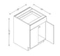 B24 European Base Cabinet 24"Wx34-1/2"Hx24"D