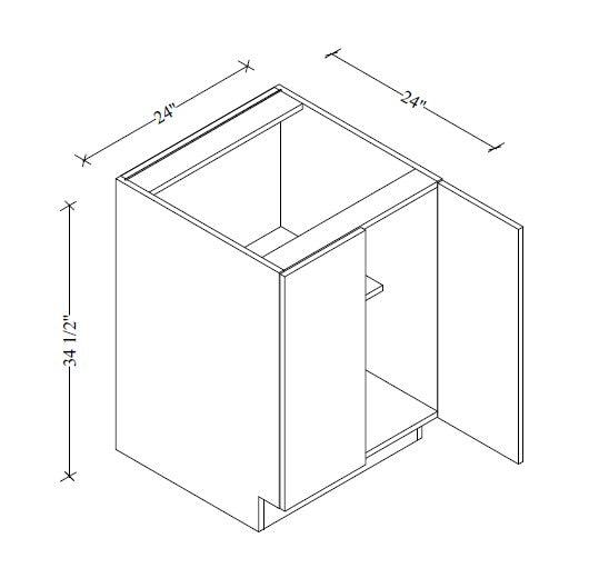 B24FD European Base Cabinet Full Door 24"Wx34-1/2"Hx24"D