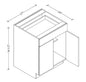 B27 European Base Cabinet 27"Wx34-1/2"Hx24"D