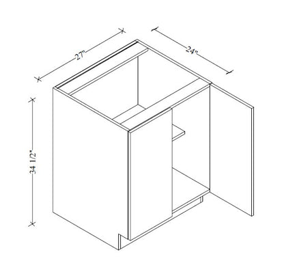 B27FD European Base Cabinet Full Door 27"Wx34-1/2"Hx24"D