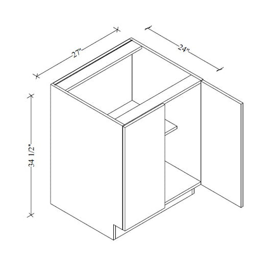 B27FD European Base Cabinet Full Door 27"Wx34-1/2"Hx24"D