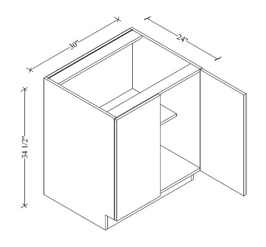 B30FD European Base Cabinet Full Door 30"Wx34-1/2"Hx24"D