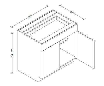 B36 European Base Cabinet 36"Wx34-1/2"Hx24"D