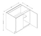 B36FD European Base Cabinet Full Door 36"Wx34-1/2"Hx24"D