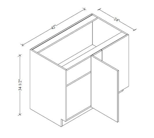 BBC42 Frameless Base Blind Corner 42"Wx34-1/2"Hx24"D