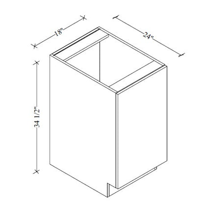 BWBK18 Frameless Base Waste Basket Cabinet 18"Wx34-1/2"Hx24"D