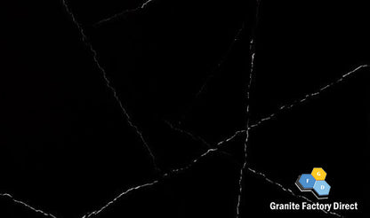 Black Marquina Quartz GFD104 Countertop Prefab and Island for sale
