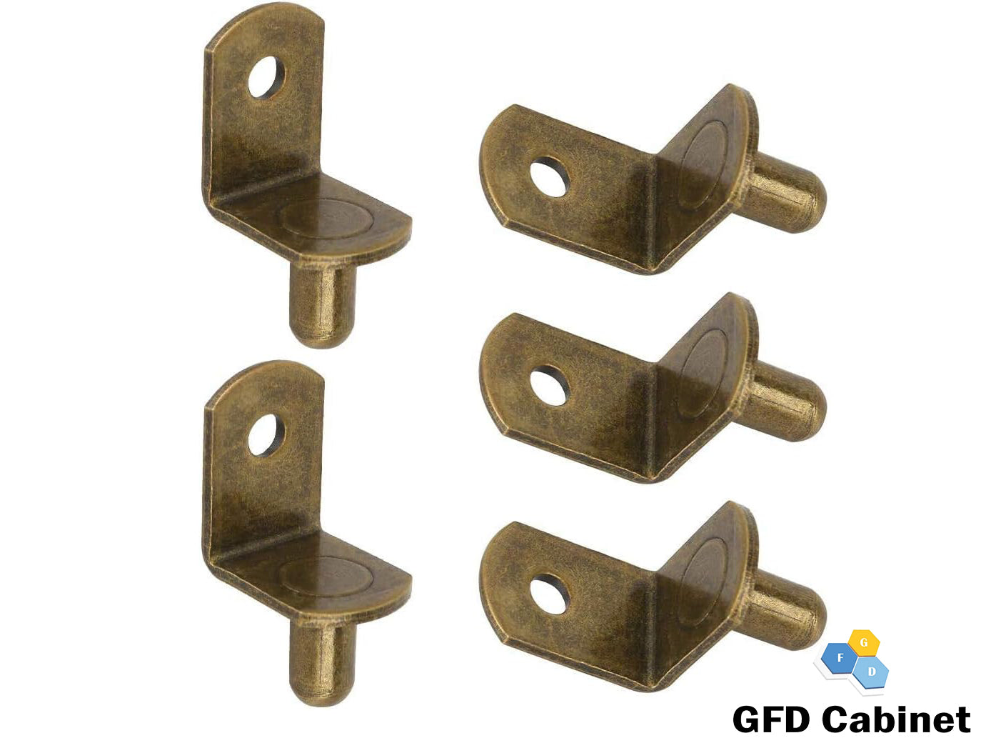 Brass Plated Steel L-Shelf Support Pegs