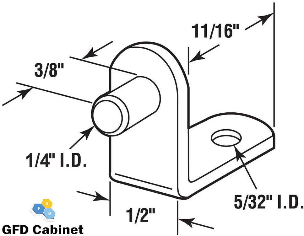 Brass Plated Steel L-Shelf Support Pegs