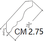 CM2.75 Shaker Style Cabinet Crown Molding 2-3/4"Wx96"Hx3/4"D