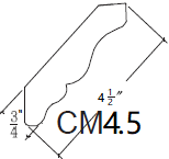 CM4.5 Shaker Style Cabinet Crown Molding 4-1/2"Wx96"Hx3/4"T