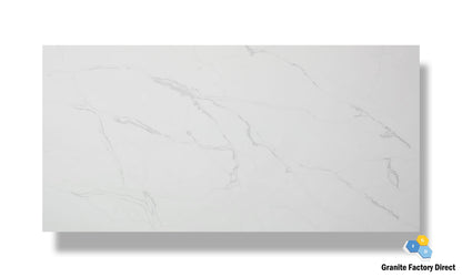 Calacatta Classic Quartz GFD504 Countertop Prefab and Slab for sale