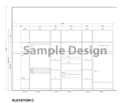 AO-C1584 Ash Oak Base Closet 15"W x 15 5/8"D x 84"H