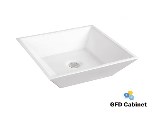 Products D101 18 Gauge (18G) White Artistic Ceramic Basin