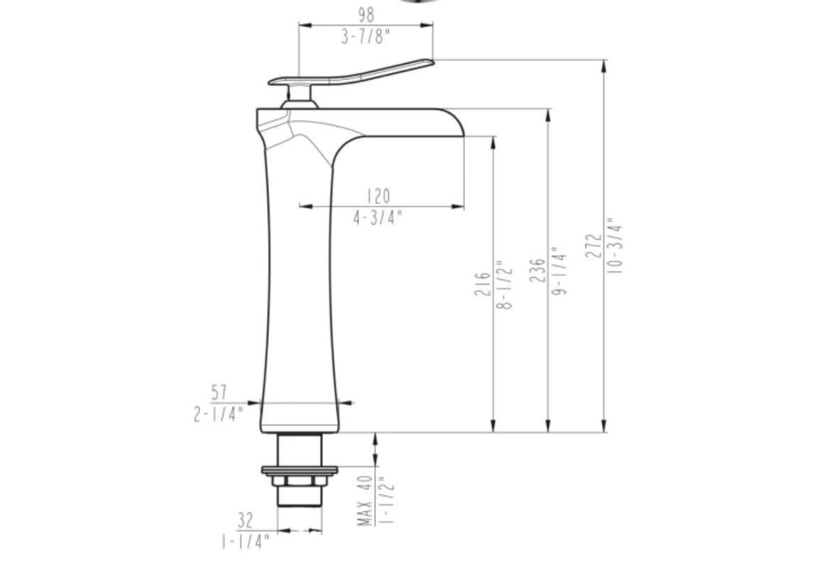 F-LF-N12119B2-BN Single Handle Lavatory Faucet Brushed Nickel