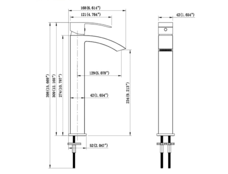 F-LF-N2010002SP-BN Single Handle High Lavatory Faucet Brushed Nickel