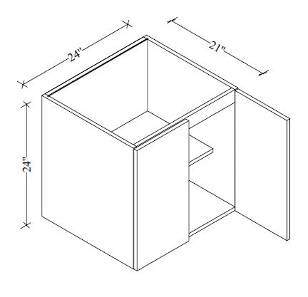 FVB24 Floating Vanity Wall Cabinet 24"Wx22"Hx21"D