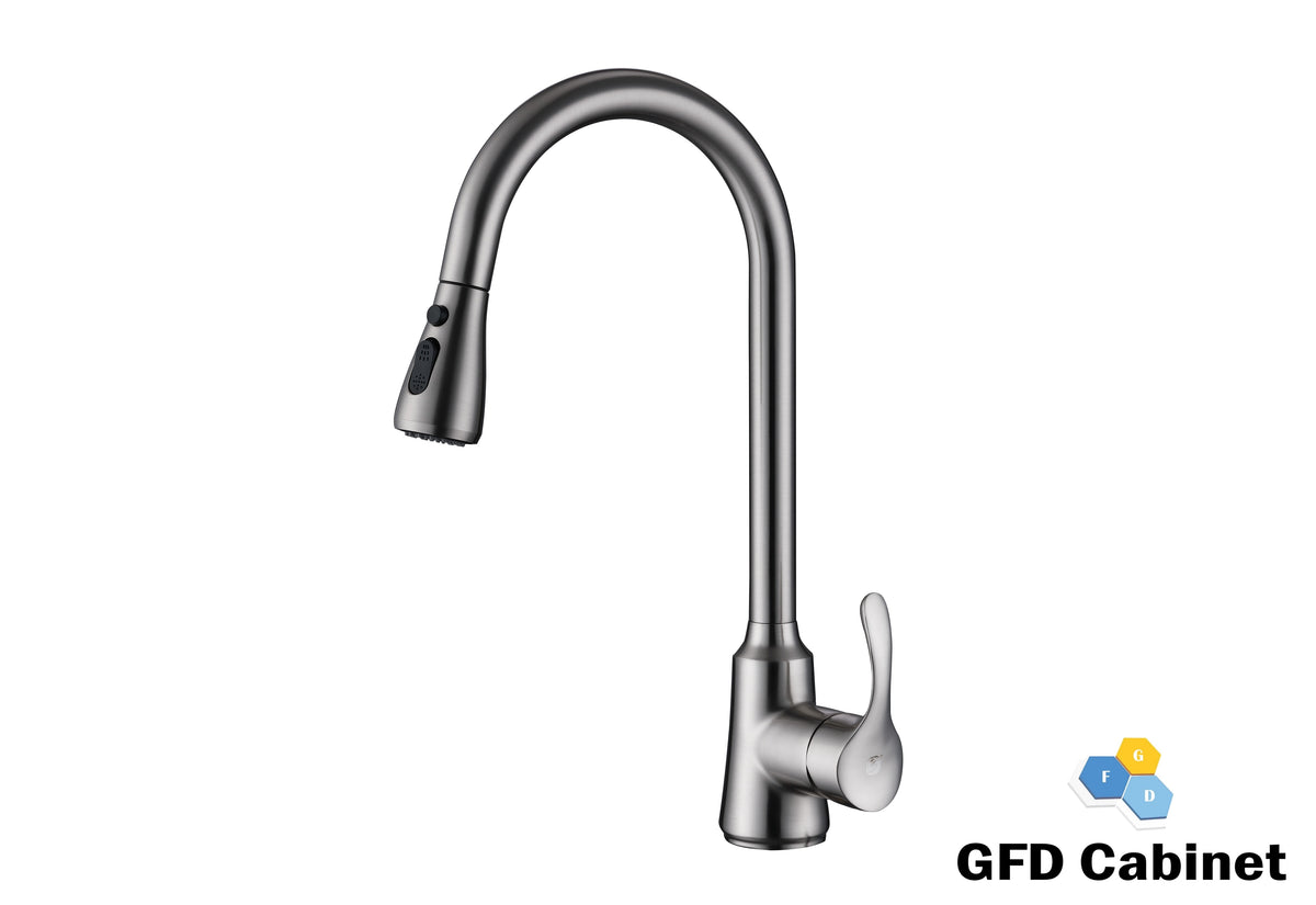 GFD8103 Single Handle Pull Down Kitchen Faucet Gold/Black/Brushed Nickel