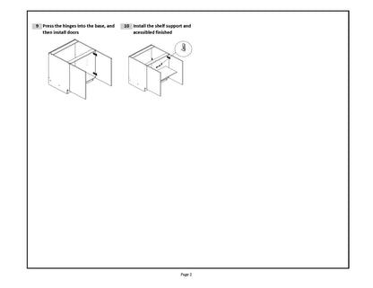 B33FD European Base Cabinet Full Door 33"Wx34-1/2"Hx24"D