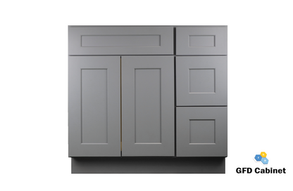 VDB4221R Shaker Style Vanity Sink 3-Drawers Cabinet Right Side Drawer 42"Wx34-1/2"Hx21"D