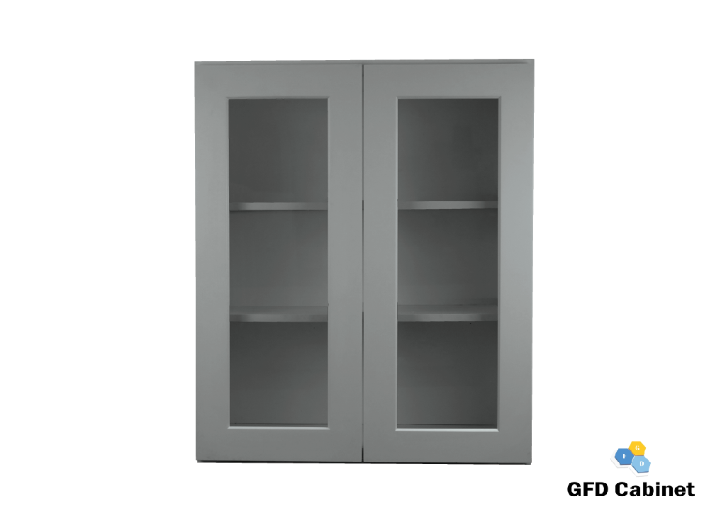 W3030GD Shaker Style Wall Cabinet With Glass Door 30"Wx30"Hx12"D