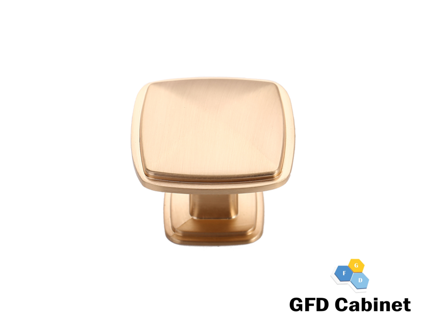 H-1888-K Classic Square Cabinet Knob Brushed Brass