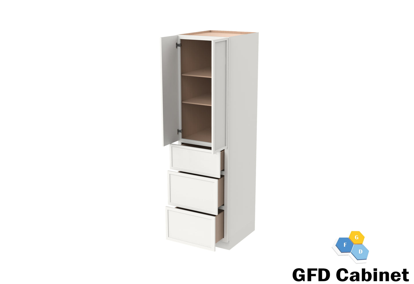PC3684 Slim Shaker Wall Pantry 36"Wx84"Hx24"D
